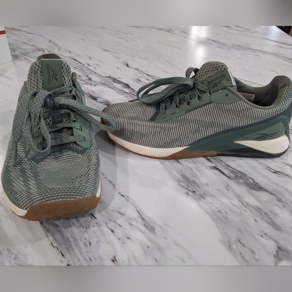 Reebok Nano X1  Size 7 US S42566 Gray Green Training Gym Shoes Sneakers